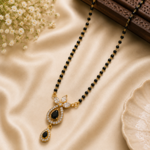 Black Beads Pendant Chain